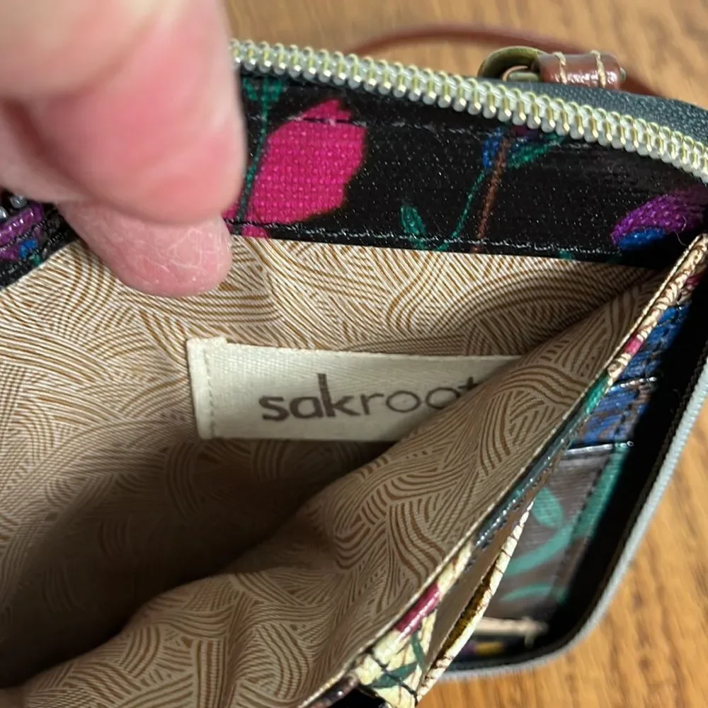 Sakroots Crossbody zip-up Wallet wristlet